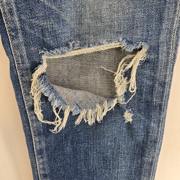 Moussy Vintage Jeans Womens 27 Mid Rise Crop Distressed Japan Designer Rock - Picture 11 of 14